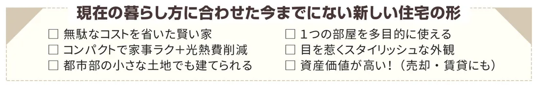現在の暮らし方に合わせた今までにない新しい住宅のかたち